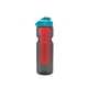 a smoke bottle & cyan lid & translucent red infuser champion - 28 oz transparent bottle with flip lid and large infuser