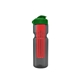 a smoke bottle & green lid & translucent red infuser champion - 28 oz transparent bottle with flip lid and large infuser