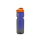 a smoke bottle & orange lid & translucent blue infuser champion - 28 oz transparent bottle with flip lid and large infuser