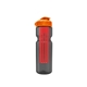 a smoke bottle & orange lid & translucent red infuser champion - 28 oz transparent bottle with flip lid and large infuser