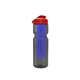 a smoke bottle & red lid & translucent blue infuser champion - 28 oz transparent bottle with flip lid and large infuser