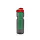 a smoke bottle & red lid & translucent green infuser champion - 28 oz transparent bottle with flip lid and large infuser
