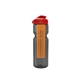 a smoke bottle & red lid & translucent orange infuser champion - 28 oz transparent bottle with flip lid and large infuser