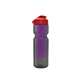 a smoke bottle & red lid & translucent violet infuser champion - 28 oz transparent bottle with flip lid and large infuser