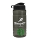 a smoke bottle & black lid & green mixing ball groove 20 oz tritan(tm) shaker bottle with flip lid and mixing ball