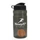 a smoke bottle & black lid & orange mixing ball groove 20 oz tritan(tm) shaker bottle with flip lid and mixing ball