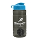 a smoke bottle & cyan lid & black mixing ball groove 20 oz tritan(tm) shaker bottle with flip lid and mixing ball