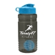 a smoke bottle & cyan lid & cyan mixing ball groove 20 oz tritan(tm) shaker bottle with flip lid and mixing ball