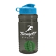 a smoke bottle & cyan lid & green mixing ball groove 20 oz tritan(tm) shaker bottle with flip lid and mixing ball