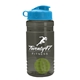 a smoke bottle & cyan lid & lime green mixing ball groove 20 oz tritan(tm) shaker bottle with flip lid and mixing ball