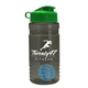 a smoke bottle & green lid & cyan mixing ball groove 20 oz tritan(tm) shaker bottle with flip lid and mixing ball