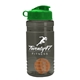 a smoke bottle & green lid & orange mixing ball groove 20 oz tritan(tm) shaker bottle with flip lid and mixing ball