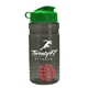 a smoke bottle & green lid & red mixing ball groove 20 oz tritan(tm) shaker bottle with flip lid and mixing ball
