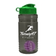 a smoke bottle & green lid & violet mixing ball groove 20 oz tritan(tm) shaker bottle with flip lid and mixing ball
