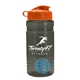 a smoke bottle & orange lid & cyan mixing ball groove 20 oz tritan(tm) shaker bottle with flip lid and mixing ball
