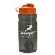 a smoke bottle & orange lid & gray mixing ball groove 20 oz tritan(tm) shaker bottle with flip lid and mixing ball