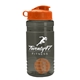 a smoke bottle & orange lid & orange mixing ball groove 20 oz tritan(tm) shaker bottle with flip lid and mixing ball