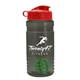 a smoke bottle & red lid & green mixing ball groove 20 oz tritan(tm) shaker bottle with flip lid and mixing ball