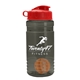 a smoke bottle & red lid & orange mixing ball groove 20 oz tritan(tm) shaker bottle with flip lid and mixing ball