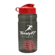 a smoke bottle & red lid & red mixing ball groove 20 oz tritan(tm) shaker bottle with flip lid and mixing ball