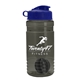 a smoke bottle & reflex blue lid & black mixing ball groove 20 oz tritan(tm) shaker bottle with flip lid and mixing ball