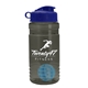 a smoke bottle & reflex blue lid & cyan mixing ball groove 20 oz tritan(tm) shaker bottle with flip lid and mixing ball