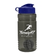 a smoke bottle & reflex blue lid & gray mixing ball groove 20 oz tritan(tm) shaker bottle with flip lid and mixing ball