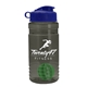a smoke bottle & reflex blue lid & green mixing ball groove 20 oz tritan(tm) shaker bottle with flip lid and mixing ball
