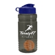 a smoke bottle & reflex blue lid & orange mixing ball groove 20 oz tritan(tm) shaker bottle with flip lid and mixing ball