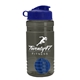 a smoke bottle & reflex blue lid & royal blue mixing ball groove 20 oz tritan(tm) shaker bottle with flip lid and mixing ball