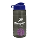 a smoke bottle & reflex blue lid & violet mixing ball groove 20 oz tritan(tm) shaker bottle with flip lid and mixing ball