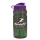 a smoke bottle & violet lid & green mixing ball groove 20 oz tritan(tm) shaker bottle with flip lid and mixing ball