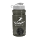 a smoke bottle & white lid & black mixing ball groove 20 oz tritan(tm) shaker bottle with flip lid and mixing ball