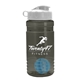 a smoke bottle & white lid & cyan mixing ball groove 20 oz tritan(tm) shaker bottle with flip lid and mixing ball