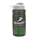 a smoke bottle & white lid & green mixing ball groove 20 oz tritan(tm) shaker bottle with flip lid and mixing ball