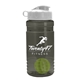 a smoke bottle & white lid & lime green mixing ball groove 20 oz tritan(tm) shaker bottle with flip lid and mixing ball