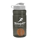 a smoke bottle & white lid & orange mixing ball groove 20 oz tritan(tm) shaker bottle with flip lid and mixing ball