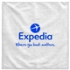 aerial view a white 12x12 microfiber terry towel - 300gsm, image 1 of 2