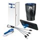 aerial view a blue celebration 4- piece thank you gift set, image 1 of 2