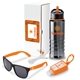 aerial view a orange olympic 4- piece fitness gift set, image 1 of 2