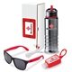 aerial view a red olympic 4- piece fitness gift set, image 1 of 2
