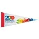 aerial view a white 4 x 10 premium felt pennant - with 1 sewn strip, image 1 of 2