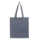 aerial view a navy non - woven shimmer tote, image 1 of 2