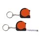 aerial view a orange mini grip 3.25 tape measure keychain domestic, image 1 of 2