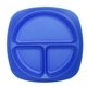 aerial view a translucent blue childrens portion plate, image 1 of 2