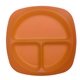 aerial view a translucent orange childrens portion plate, image 1 of 2