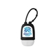 a black hand sanitizer with silicone strap