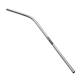 a silver curved stainless steel straw