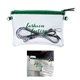 a clear w/green trim clear crossbody purse