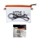 a clear w/orange trim clear crossbody purse